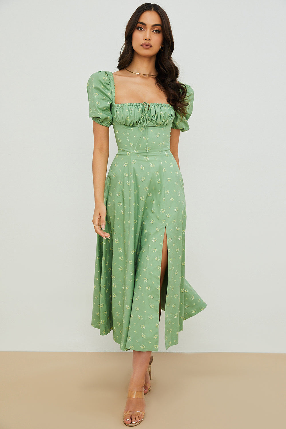 Aviana - Robe à Manches Bouffantes Bloom